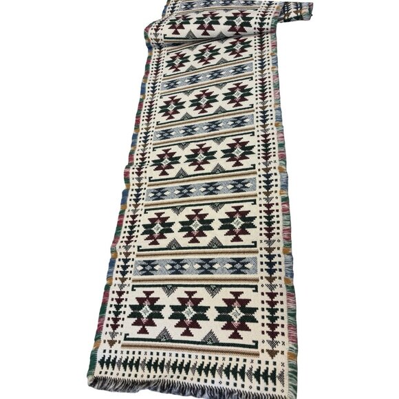 Beautiful Southwest Woven Tapestry Table Runner  67” Excellent Condition - Picture 6 of 7